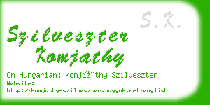 szilveszter komjathy business card